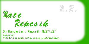 mate repcsik business card